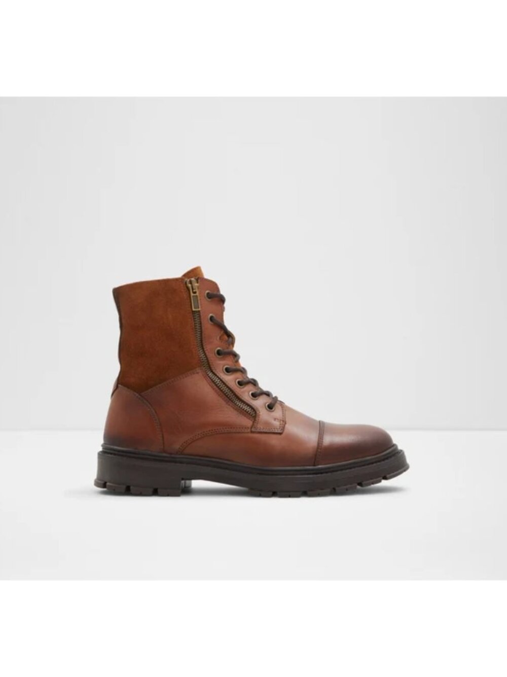 Aldo Aaren-l Men's Lace Up Boots Leather Boots Cognac Size 14